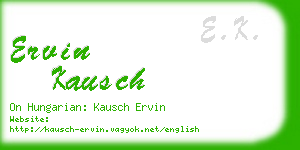 ervin kausch business card